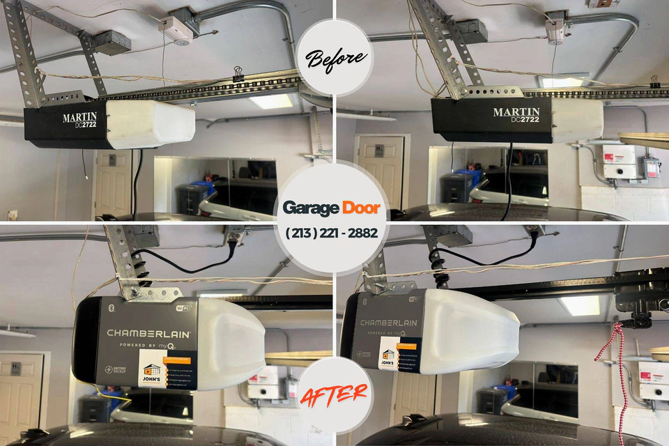 Before and after: garage door repair Timnath, CO